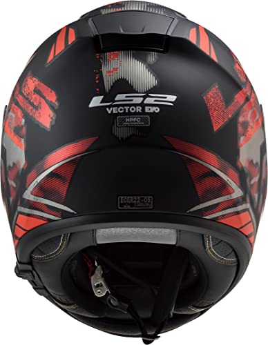 LS2 1039737323XL - Casco de moto Full Face FF397 Vector FT2 Stencil, unisex, negro mate y rojo, 3XL