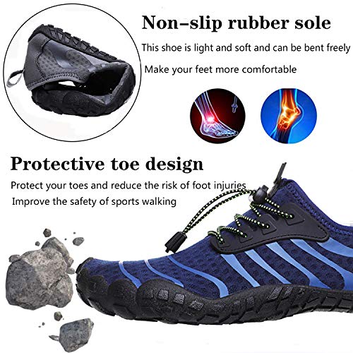 Lvptsh Zapatos de Agua para Hombre Zapatos de Playa Zapatillas Minimalistas de Barefoot Secado Rápido Calcetines de Piel Descalza Escarpines de Verano Deportes Acuáticos,Azul,EU42