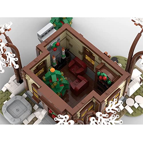 LYMHGHJ Modelo de casa Medieval navideña, 1977 Piezas Calendario de Adviento de Navidad 2021, Juguete de Navidad DIY Regalo Creativo Compatible con Lego Navidad 2021