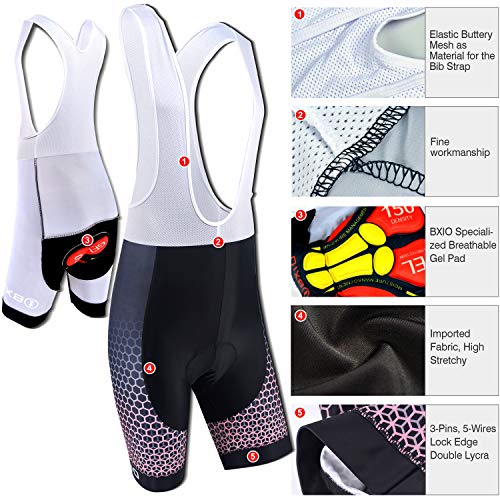 Maillot Ciclismo Mujer, Ciclismo Conjunto de Ropa con Pantalones Acolchado 3D para Deportes al Aire Libre Ciclo Bicicleta (Patrón de Punto, M)