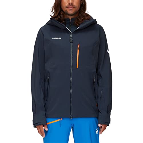 Mammut Stoney Chaqueta de Hardshell, Azul Marino y Naranja, Large para Hombre