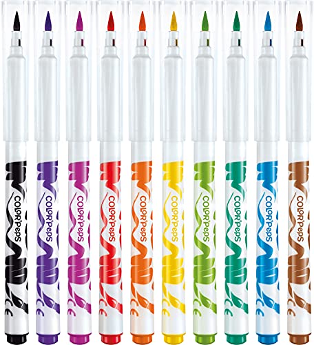 Maped Color' Peps Brush - Pack de 10 rotuladores, punta pincel