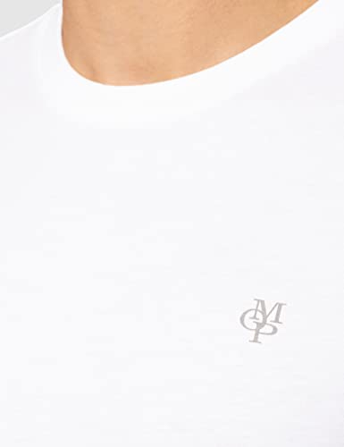 Marc O'Polo 51068 Hombre con pequeño Logotipo Impreso, cómoda Parte Superior de algodón orgánico, Camiseta de Manga Corta Informal, Blanco (Blanco 100), M