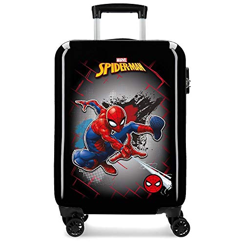 Marvel Spiderman Red Maleta de Cabina Negro 38x55x20 cms Rígida ABS Cierre combinación 34L 2,6Kgs 4 Ruedas Dobles Equipaje de Mano