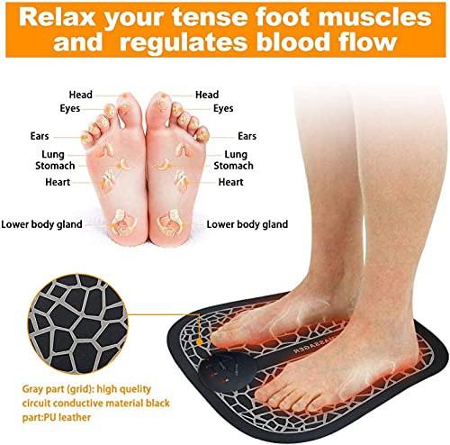 Masajeador de pies eléctrico EMS, masajeador de pies para aliviar los músculos sanguíneos, reducción de la fatiga que favorece la circulación de sangre, diseño ergonómico