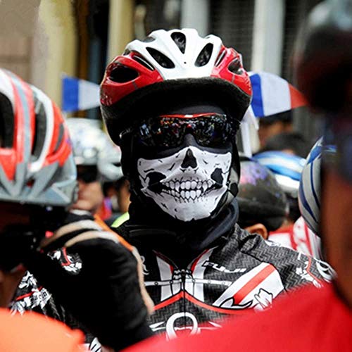 Máscara de tela con dibujo de calavera, para moto, deporte, esquí, ciclismo, Halloween (2 unidades)