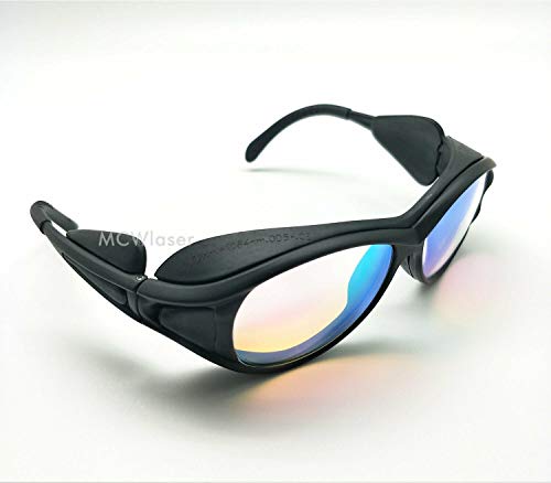 MCWlaser Gafas Protectoras de Seguridad con láser de CO2 Gafas 10600 NM y 532 NM Tipo Reflectante CO2 Laser EP-4 Gafas para CO2 Grabado con láser Corte Instrumento de Tratamiento de Belleza EP-27