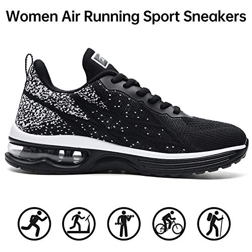 MEHOTO Zapatillas deportivas de tenis para mujer, para correr, hacer deporte, gimnasio, correr, (tallas EEUU: 5,5 - 10 B (M), (negro 6), 40 EU