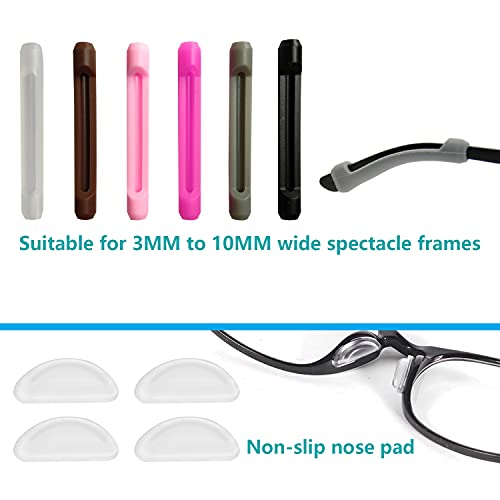 MenYiYDS-12 pares de almohadillas antideslizantes de silicona suave, monturas de gafas cómodas, gafas deportivas, almohadillas nasales autoadhesivas, almohadillas nasales de silicona suave