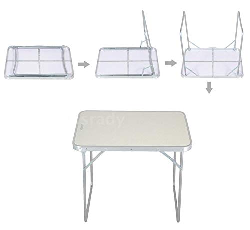 Mesa DE Aluminio Plegable PORTATIL 80X60X70 (Blanca)