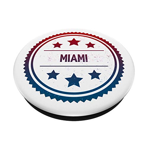 Miami - Insignia retro de la ciudad PopSockets PopGrip Intercambiable