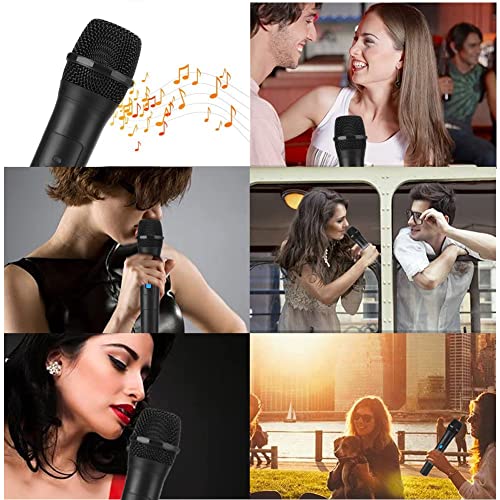 Micrófono Inalámbrico Universal, Micrófono de Mano de Recepción USB Universal VHF 2 en 1, Micrófono Inalámbrico para Presentaciones/Reuniones/Iglesias