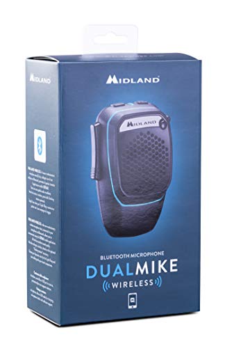 Midland C1363 Radio y CB Dual Mike Wireless con Modo analógico y Digital con conexión Bluetooth - 1 micrófono, Cable USB para la Carga, Puerto micrófono de Coche con Soporte Adhesivo