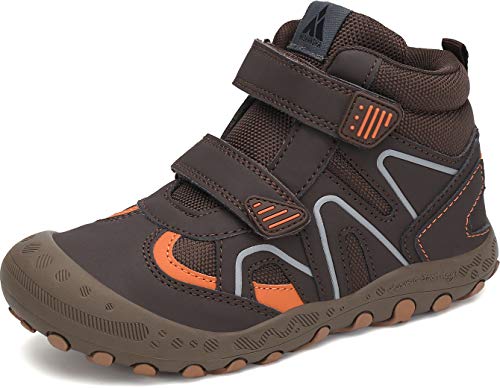 Mishansha Zapatos de Senderismo para Niños Zapatillas de Trekking Niña Antideslizante Exterior Botas de Montaña Ligero, Marrón, 29 EU