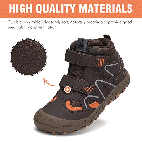 Mishansha Zapatos de Senderismo para Niños Zapatillas de Trekking Niña Antideslizante Exterior Botas de Montaña Ligero, Marrón, 29 EU