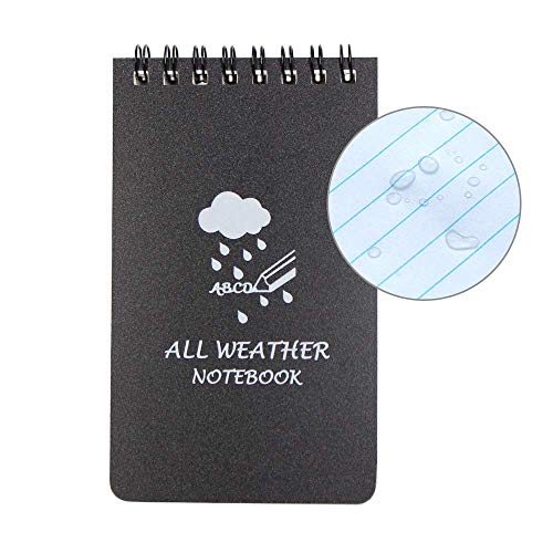 MMBOX All Weather Notebook - Set 6 bloc de notas, diseño impermeable para bolsillo, color negro 3 x 5 Inch