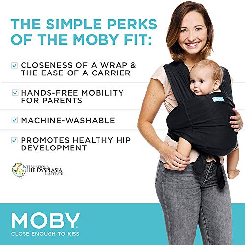 Moby Wrap Fit - Mochila portabebé, color negro