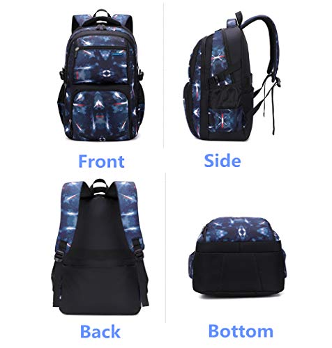 Mochila primaria de la escuela media para los niños de la escuela primaria mochila, 3pcs-dark Blue-Outer Space, 3Pcs Backpack Set,