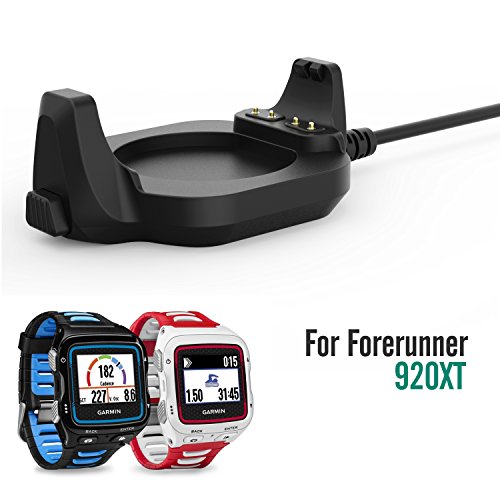 MoKo Cargador para Garmin Forerunner 920XT Charger Dock, Cargador de Reloj Inteligente con 1m Cable de USB de Carga y Sincronización de Datos, para Garmin Forerunner 920XT Smart Watch, Negro