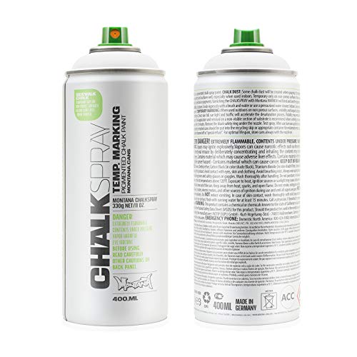 Montana Chalk Temporary Marking Spray 400ml Can, Colour: CH9100 White