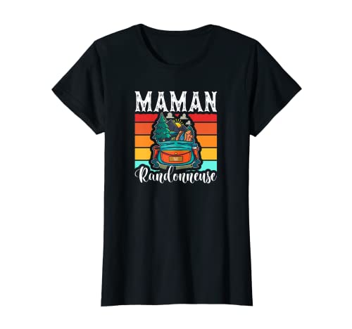 Mujer Maman Senderador Vintage Retro Coucher de Sol Rando Camiseta