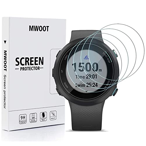 MWOOT Cristal Templado Compatible con Reloj Garmin Swim 2 (4 Unidades), Protector Pantalla Vidrio Proteccion 9H Pelicula Anti-arañazos para Smartwatch Garmin Swim 2