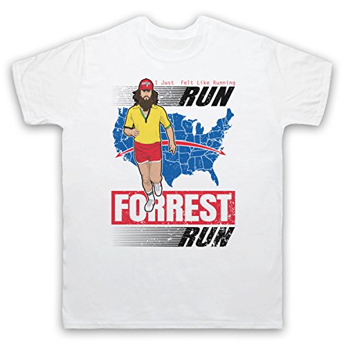 My Icon Art & Clothing Forrest Run Forrest Run Hanks Drama Film - Camiseta para hombre Blanco S