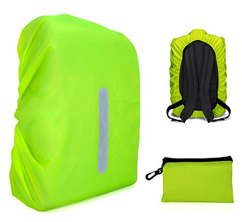 MyGadget Protector de Mochila para Lluvia - hasta 55 litros - Funda Reflectora Impermeable - Rain Cover para Mochilas para Trekking, Avión, Bicicleta