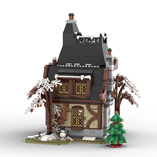 Myste Modelo de casa medieval, 1977 piezas, calendario de Adviento 2021, juguete de Navidad, regalo creativo compatible con Lego Navidad 2021