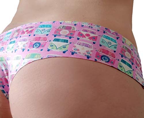 "N/A" Braga Bikini Traje de baño de Mujer/Corte brasileña sin Costuras Corte Laser/Ropa Moda Mujer (Pink Van, S-M)