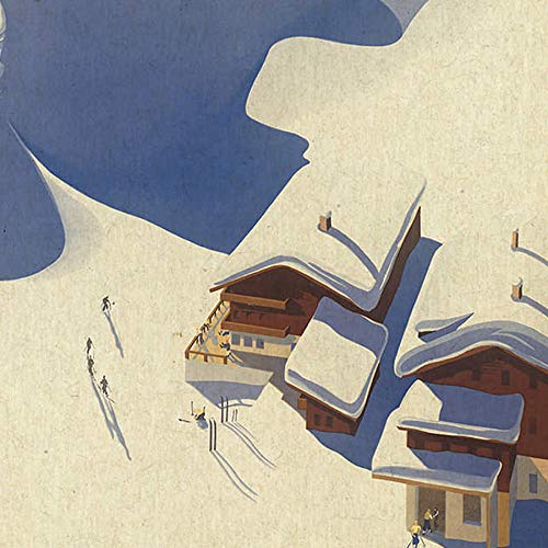 Nacnic Poster Vintage. Cartel Vintage de montañas Europeas. Nieve en Austria. Tamaño A3 con Marco