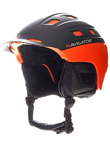 NAVIGATOR Parrot, Casco de esquí y de Snowboard, Ajustable (Naranja, M-XL (58-62cm))