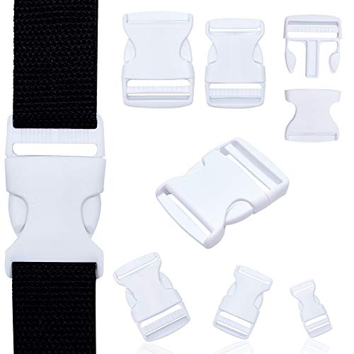 NBEADS Hebillas de liberación de plástico, 45 unidades, hebillas laterales rápidas para correa de cinta, color blanco