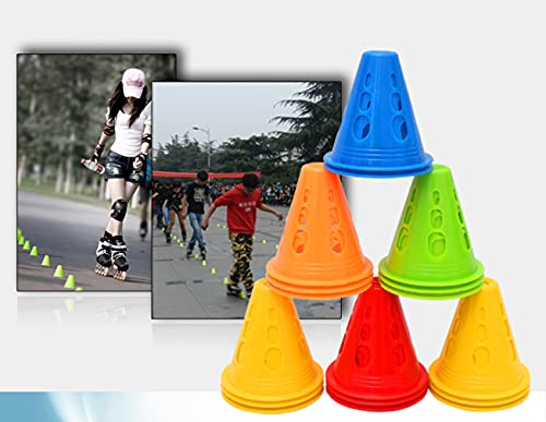 Ncheli 25 pcs Conos Patinaje,Cono de Tráfico Plástico Conos de Tráfico Slalom Conos de Patinaje sobre Ruedas Conos Deportivos para Educación Física y Entrenamiento Deportivo