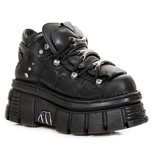 New Rock M.106-S29, Zapatos de Cordones Brogue Unisex Adulto, Negro (Negro 001), 39 EU
