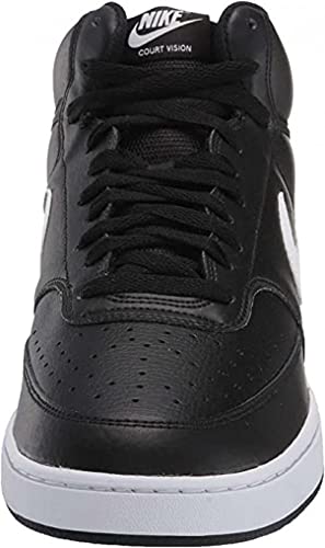 Nike Court Vision Mid, Zapatos de Baloncesto Hombre, Multicolor (Black/White 001), 44.5 EU