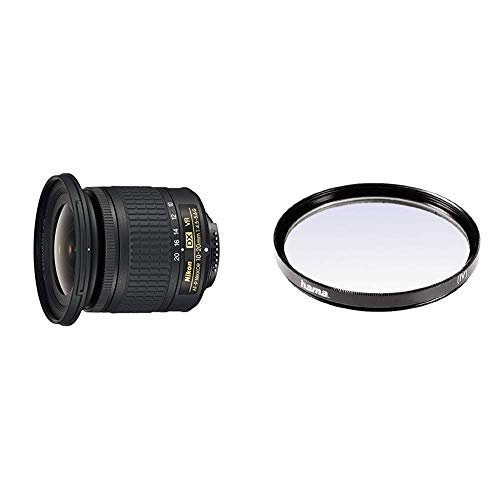 Nikon AF-P DX NIKKOR 10-20mm f/4.5-5.6G VR - Objetivo para cámara, Color Negro + Hama 070072 - Filtro Ultravioleta, 72 mm, Color Neutro