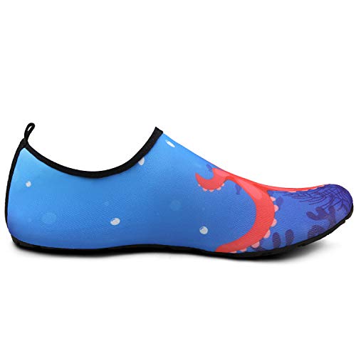 Niños Escarpines Zapatos de Agua Descalzo Barefoot Respirable Calcetines de natación Aire Libre Piscina de Playa Calzado,Pulpo Rojo,20/21