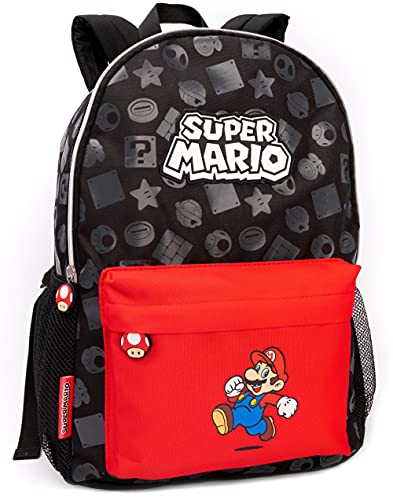 Nintendo Super Mario Mochila Kids Boys Girls School Rucksack 16" Un tamaño