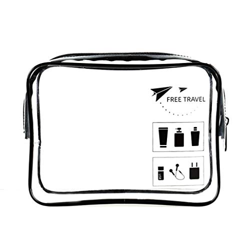 niumanery Transparent Travel Cosmetic Bag Makeup Case Pouch Toiletry Toiletry Organizer Black