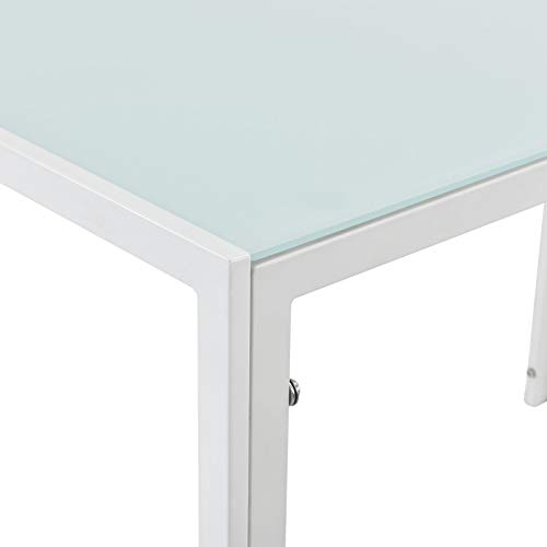 Noorsk Design Conjunto de Mesa de Cocina 105x60 + 4 sillas Clasik (Sillas Blancas)