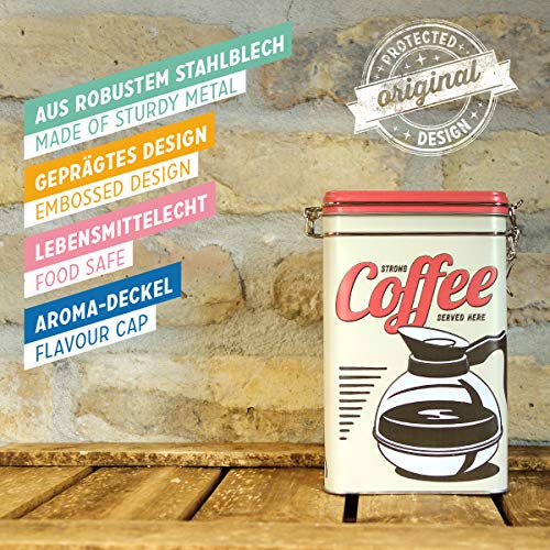 Nostalgic-Art Caja de café Retro Strong Coffee – Idea de Regalo para Aficionados a Nostalgia, Lata con Tapa aromática, Diseño Vintage, 11 cm