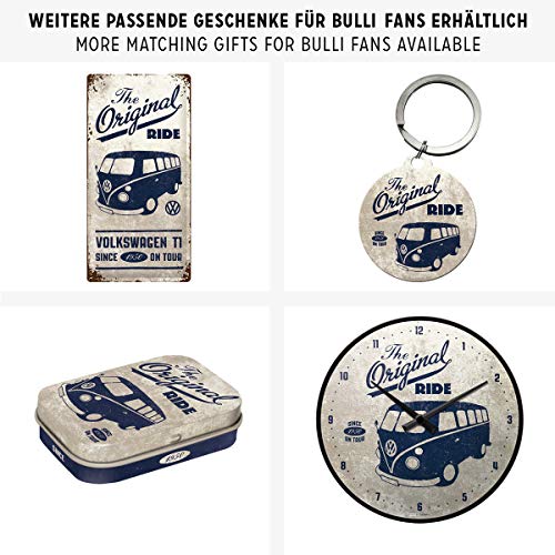 Nostalgic-Art VW Bulli The Original Ride Placa Decorativa, Metal, Gris y Azul, 20 x 30 cm