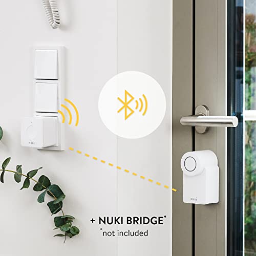 Nuki Smart Lock 3.0, cerradura inteligente para la puerta de casa sin conversión, cerradura electrónica retroadaptable, cerradura digital con bloqueo automático, blanco