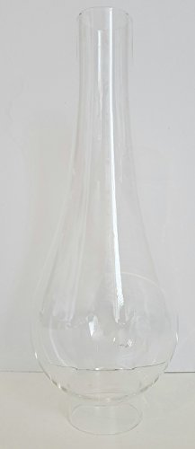Oberstdorfer Glashütte Juego de 2 cilindrosw Repuesto de Cristal Claro para lámpara de Aceite de Cristal soplado a Boca Altura 20 cm diámetro Exterior más bajo 3,5-4,00 cm Cilindro de Repuesto