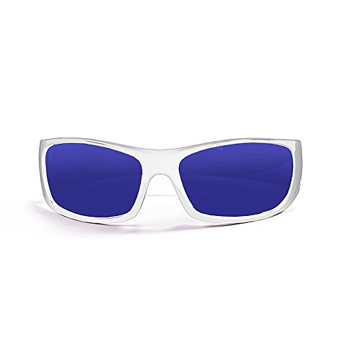 Ocean Sunglasses Bermuda - Gafas de Sol polarizadas - Montura : Blanco Brillante - Lentes : Azul Espejo (3401.2)