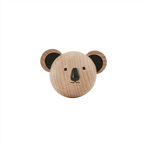OYOY Mini perchero infantil Koala de madera – Gancho de pared para la habitación del bebé/habitación de los niños – 7,5 x 6,5 x 5 cm