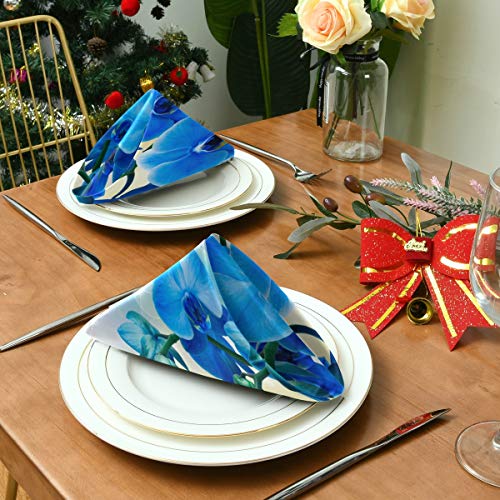 Pac Mac - Servilletas de satén con diseño de orquídeas y flores en el lago, ideales para cocinas, bodas, fiestas, día festivo, cena de gracias y Navidad