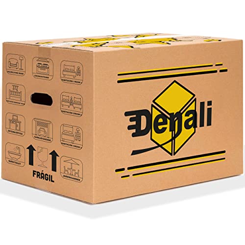 Pack de 10 cajas de cartón para mudanza,60x40x40cm, Cajas de embalaje para envíos con asas. Cajas de embalaje para envíos. Cartón muy resistente y reforzado. Almacenaje y Embalaje.(10Ud.(60x40x40cm))