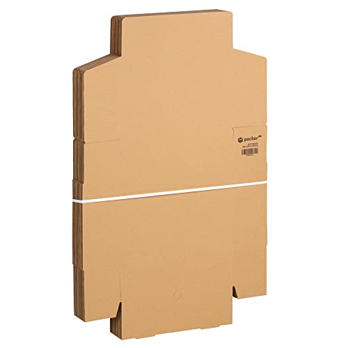packer PRO Pack 25 Cajas Carton Envios Automontables para Ecommerce y Regalo Kraft, Mediana 33x25x10cm